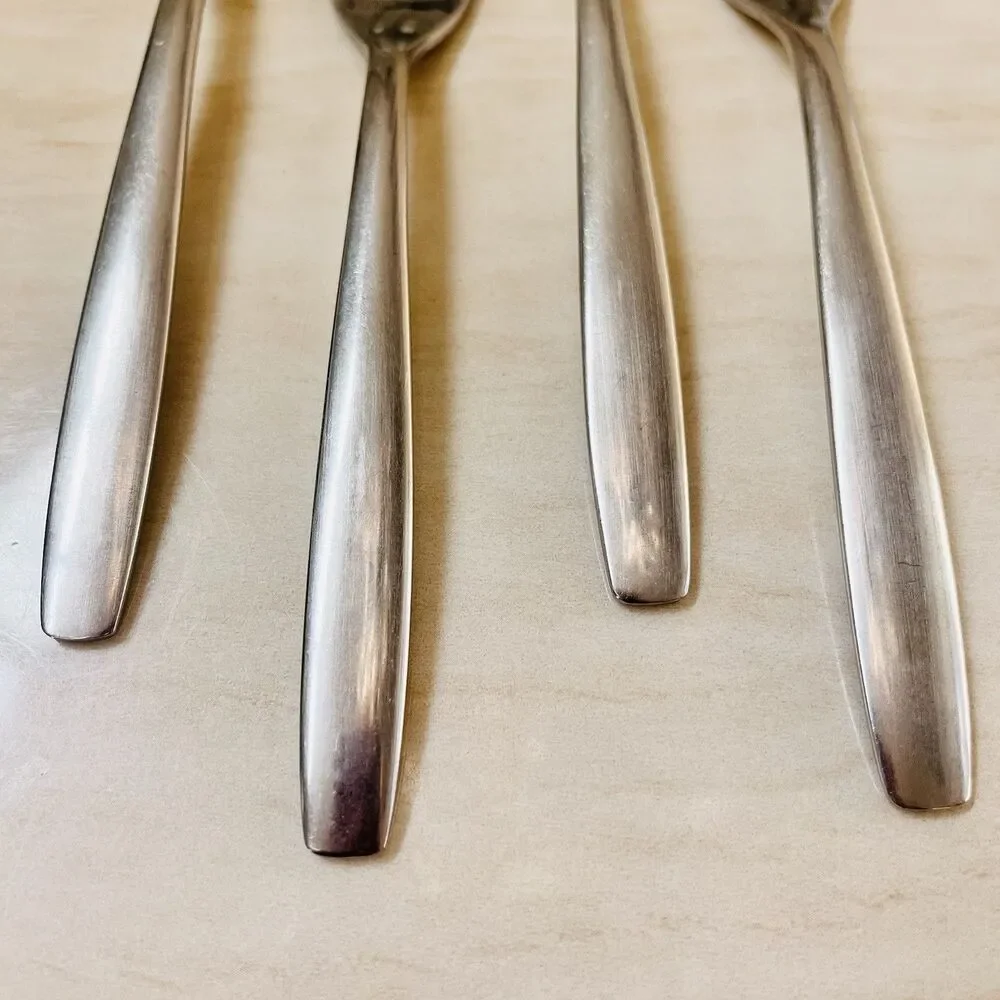 4pc INTERNATIONAL SILVER INS14 Fork 7” Stainless Satin Frosted USA Flatware